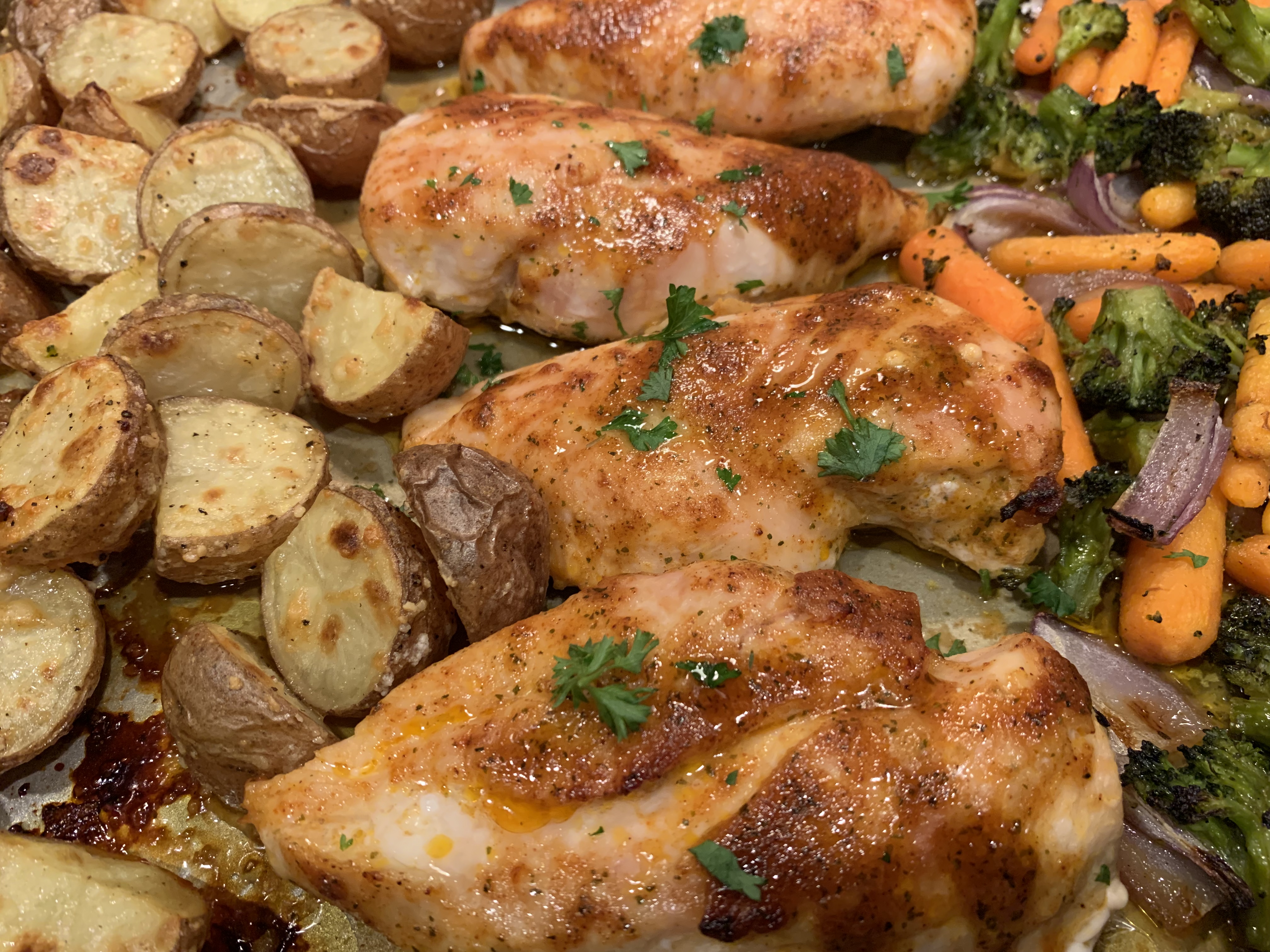 ree drummond lemon thyme sheet pan chicken and potatoes